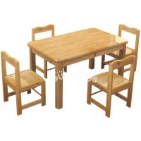 Wood table and chair 
